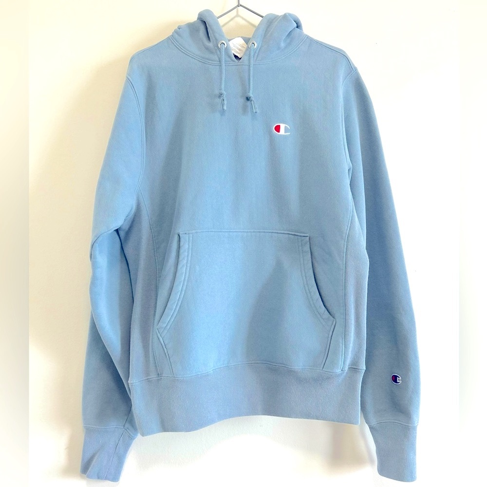 Champion Blue Hoodie Thick sweater size S fits M